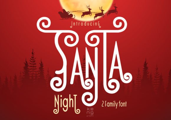 Santa Night Font for Web Design